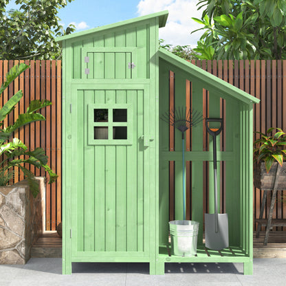 Gerätehaus Gartenschrank Geräteschuppen Geräteschrank, BxT: 124x46 cm,BxTxH:124x46x174cm, auch für kleine Gärten geeignet,Grün, (Holzhütte, 1 St., Gartenhaus)