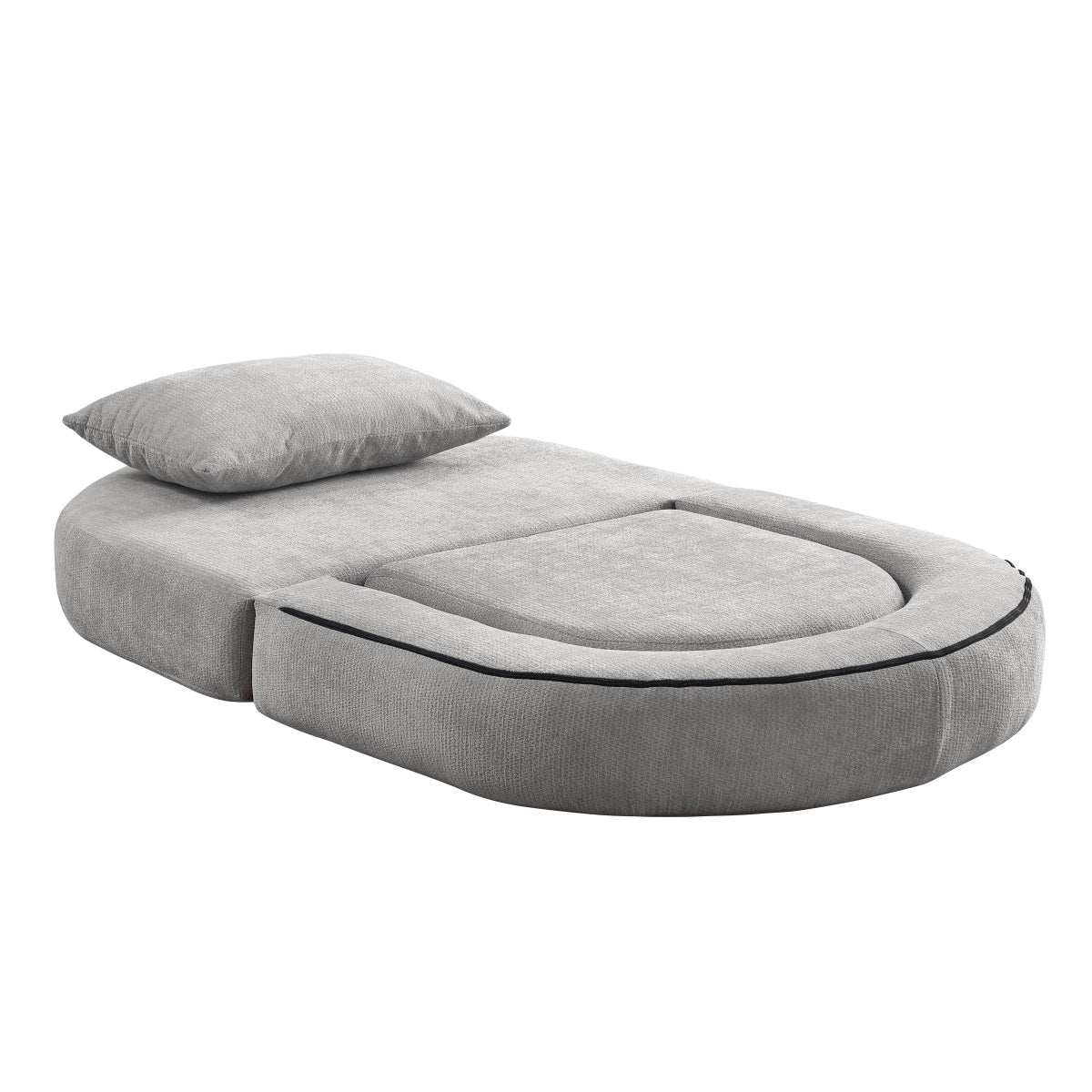 Modulares Sofa-Set Frottee (Terry Cloth), Sektionssofa Minimalistisch, Wohnzimmer Couchgarnitur, Umkehrbar, Light Grey