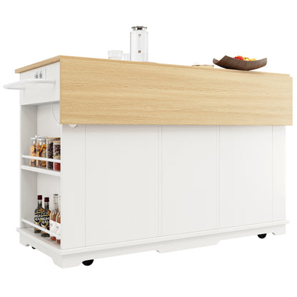 Kücheninsel, Küchenwagen mit Steckdosenleiste ausgestattet, Küchenschrank, Servierwagen mit arbeitsplatte, buffetschrank, Speisewagen mit Holzmaserung, buffetschrank,weiß