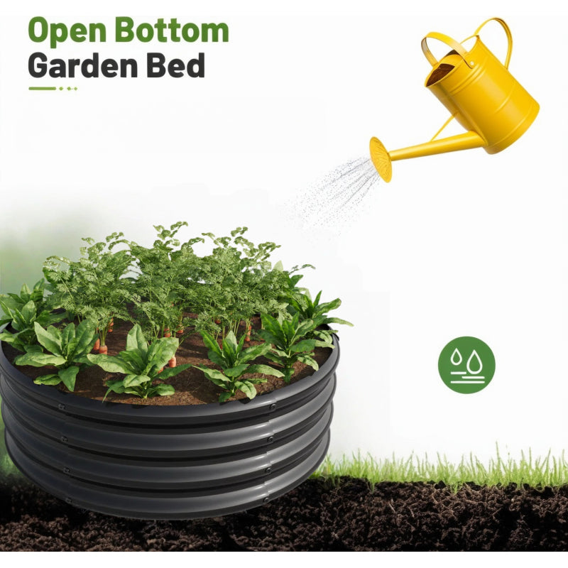 Verzinkt erhöhte Gartenbett, Pflanzer erhöhte Gartenbetten im Freien, Runde Freiheit erhöhte Gartenbetten für Gartenbau Gemüse, Früchte, Blumen, 2Packung