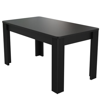 Esstisch, moderner Esstisch, stabiler Esstisch, vierbeiniger Tisch, rechteckiger Esstisch, Kaffee-Lounge-Tisch, moderner einfacher Esstisch, schwarz, (OLD SKU: N634P215552S)