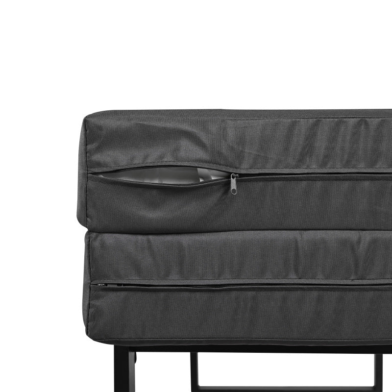 Gartensofa, Outdoor Loungesessel, Abnehmbarer und Modularer Garten Loungesessel, Balkonmöbel-Set, Loungemöbel, Terrassenmöbel mit 4 Kissen, Couchtisch mit Abnehmbaren und Waschbaren Kissen, Grau