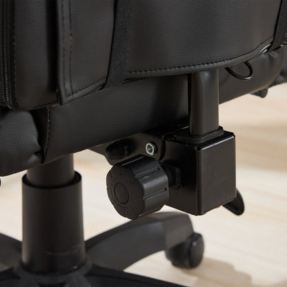 Gaming Stuhl Racing Design, 155° Liegefunktion, Fußstütze, Lendenmassage, Schwarz