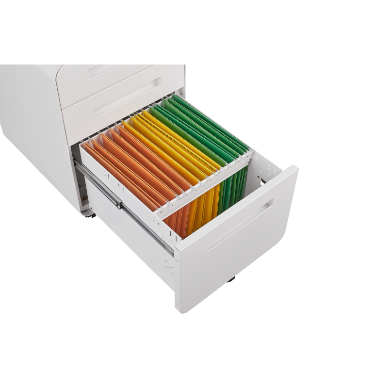 3 Drawer Mobile File Cabinet Under Desk Office,Simple Style Versatile Storage Cabinet for Legal/Letter/A4 Files, 5 Wheel Design Anti-Tilting Cold Rolled Steel Waterproof Moisture-Proof White