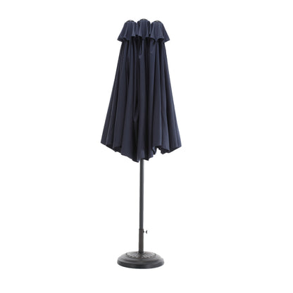 14.8 Ft Double Sided Outdoor Umbrella Rectangular Large with Crank (Navy blue)(No Base)