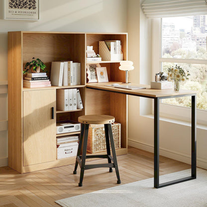 Computertisch,Regal-Schreibtisch,Schrankschreibtisch Arbeitstisch, Schrankschreibtisch, Natur 120cm