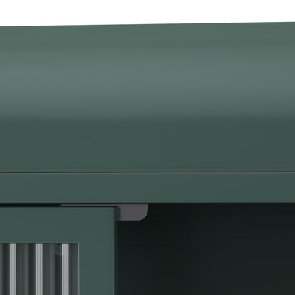 3 Door Arched Wall Mounted Glass Cabinets for Kitchen, Living Room and Bathroom(Dark green)