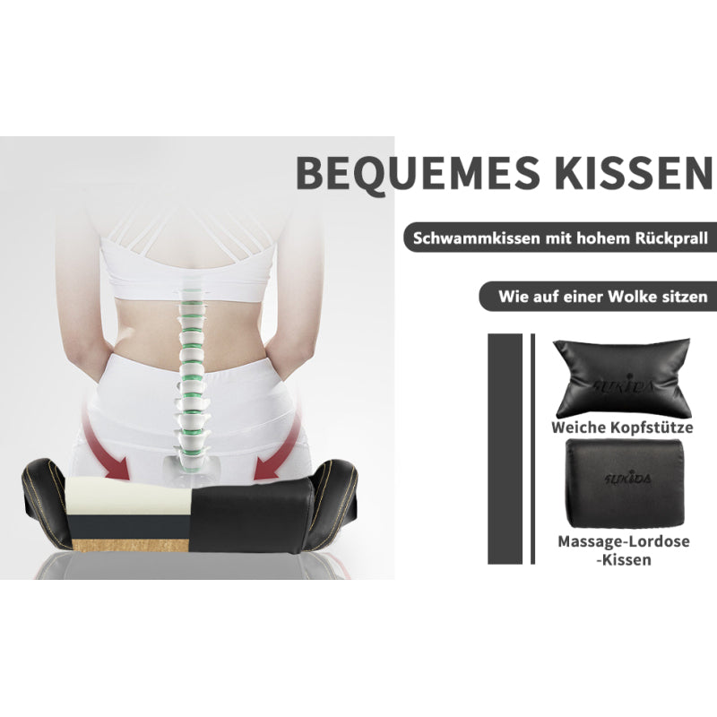 Gaming Stuhl Computerstuhl Ergonomischer Gaming Chair mit Fußstütze Bürostuhl Ergonomischer Computerstuhl mit Lendenwirbelstütze Schwarz