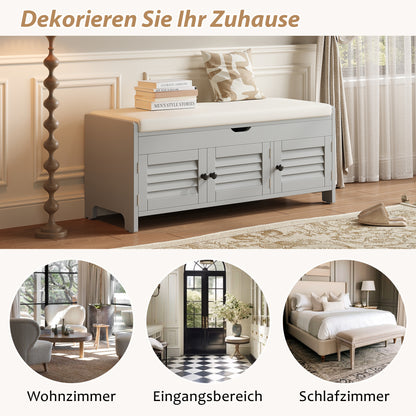 Moderne schuhbank mit sitzfläche, Eingangsbereich, Wohnzimmer, flurmöbel,  Grau
