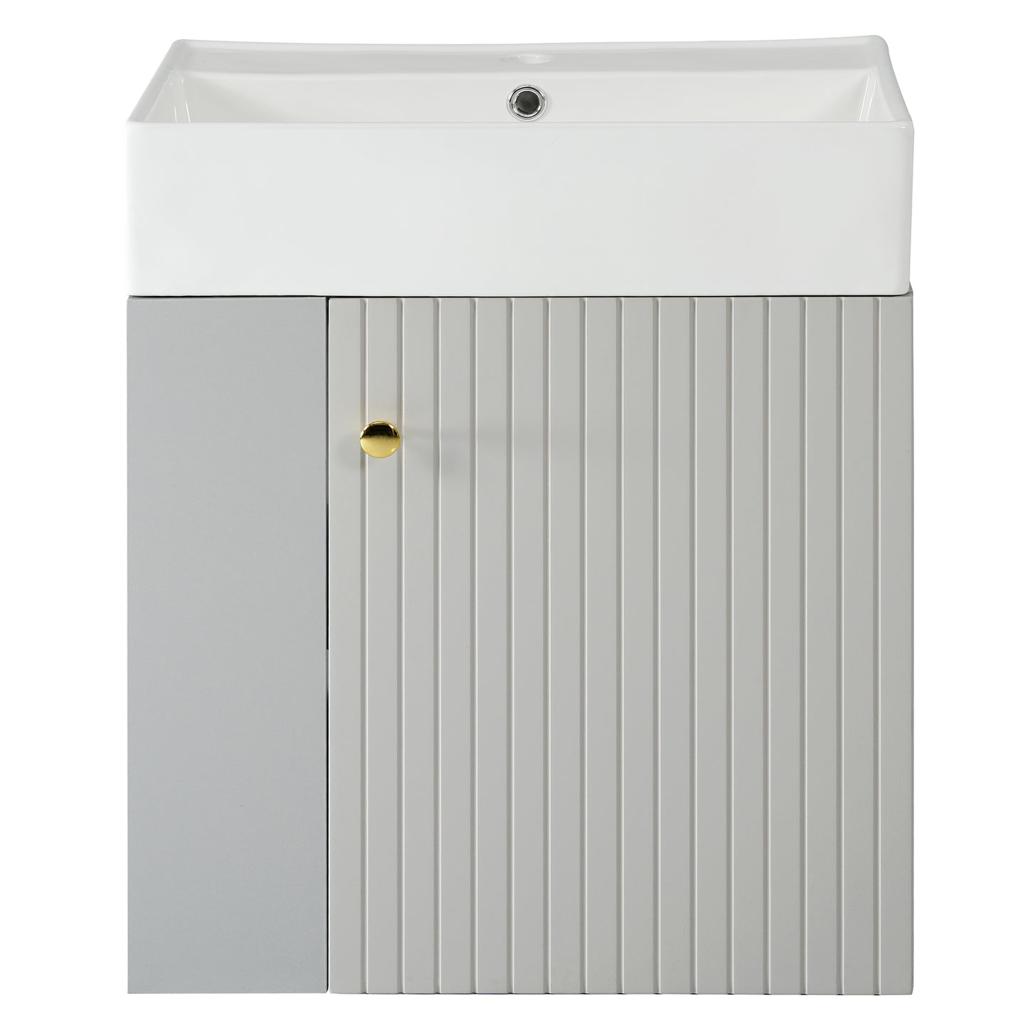 Waschbecken mit Waschtischunterschrank, Waschtischunterschrank , Waschtischunterschrank hängend hellgrau , Kleine Gästebad Möbel