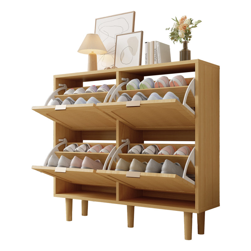 Schuhschrank mit 4 Klappschubladen, Schuhregal für Flur, Schlafzimmer, Wohnung,Holzmöbel, Landhausstil