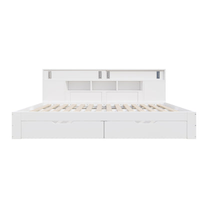 Daybed, Stauraumbett 140x200 cm,  ohne Matratze, Weiß