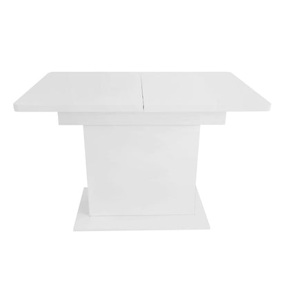 Ausziehbarer Esstisch, L110/130*W70*H75, Esstisch mit Stauraum, Weiss
