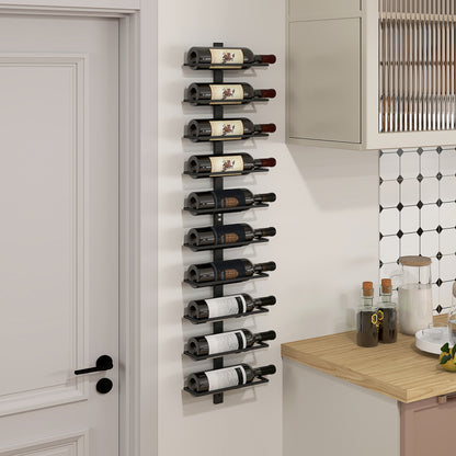 Weinregal, Flaschenregal für 10 Weinflaschen, Weinflaschenregal für Küche, Esszimmer, Schwarz