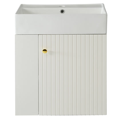 Waschbecken mit Waschtischunterschrank, Waschtischunterschrank , Waschtischunterschrank hängend hellgrau , Kleine Gästebad Möbel, White