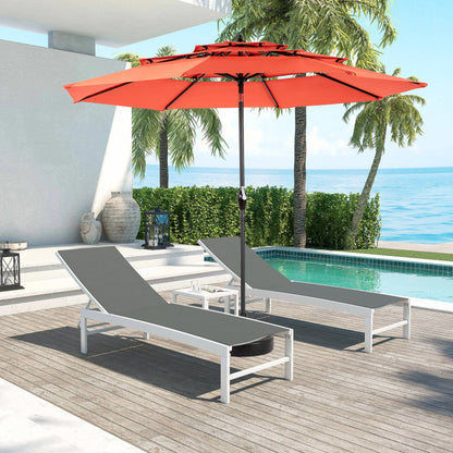 14.8 Ft Double Sided Outdoor Umbrella Rectangular Large with Crank (Navy Blue) (No Base)