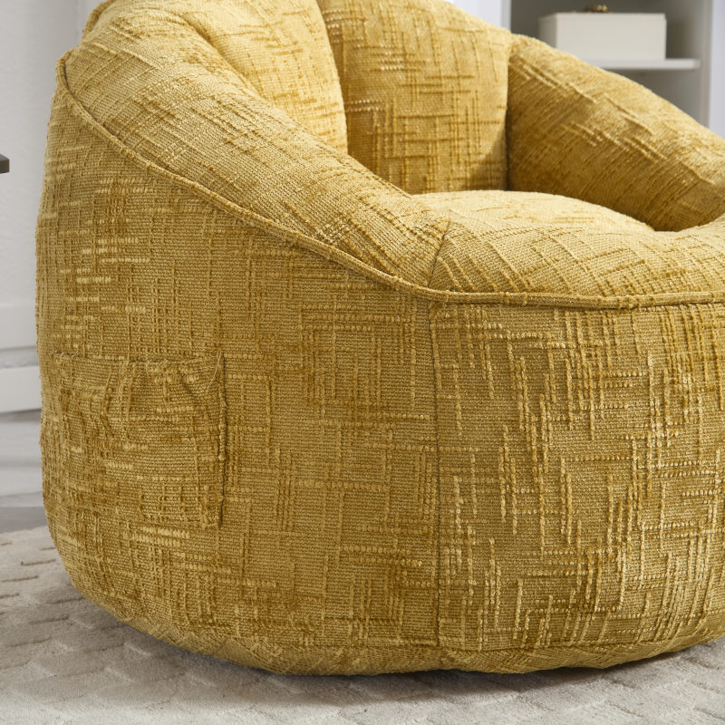 Sitzsack Sofa Stuhl für Erwachsene mit Fußstütze, Gelb