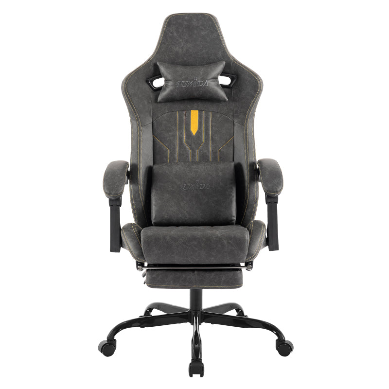 Gaming Stuhl Computerstuhl Ergonomischer Gaming Chair mit Fußstütze Bürostuhl Ergonomischer Computerstuhl mit Lendenwirbelstütze Beige