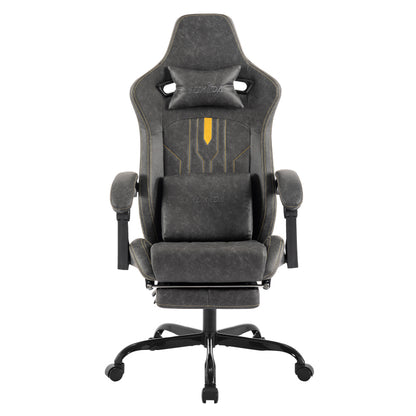 Gaming Stuhl Computerstuhl Ergonomischer Gaming Chair mit Fußstütze Bürostuhl Ergonomischer Computerstuhl mit Lendenwirbelstütze Beige