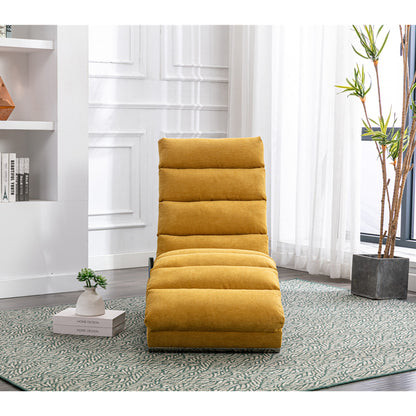 Entspannungsliege Polstersessel Liegesofa mit Vibrationsfunktion Ganzkörper Unterstützung Seitentaschen modernes Design Wohnzimmer Senfgelb