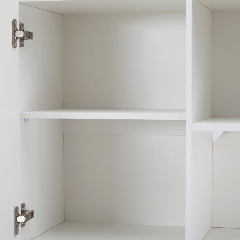 Vitrine mit LED-Beleuchtung, Hochschrank mit transparentes Acryl, für Wohnzimmer Büro Küche, offene Lagerung, Weiß