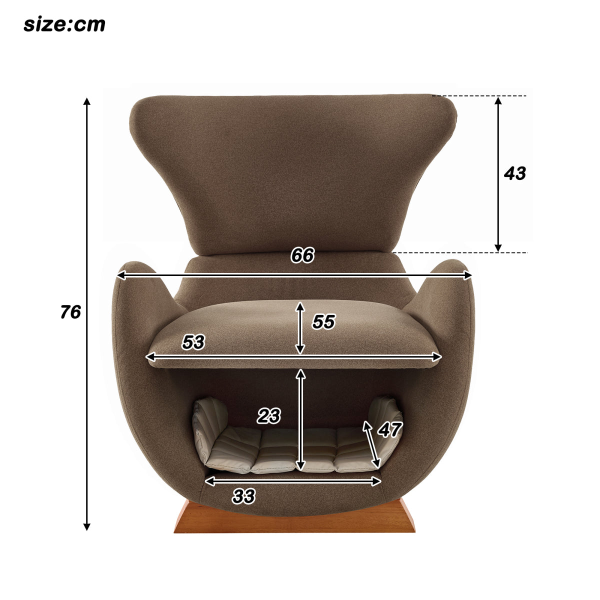 Designer-Loungesessel im Walhai-Look – Haustierfreundliches Einzelsofa mit Katzenhöhle, kratzfester Stoff, moderner Fernsehsessel, Braun