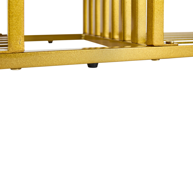100*35*80cm moderner schlichter weißer Hochglanz-Couchtisch, kleiner Beistelltisch für das Wohnzimmer, Konsolentisch, goldener Fuß, zwei Aufstellmöglichkeiten