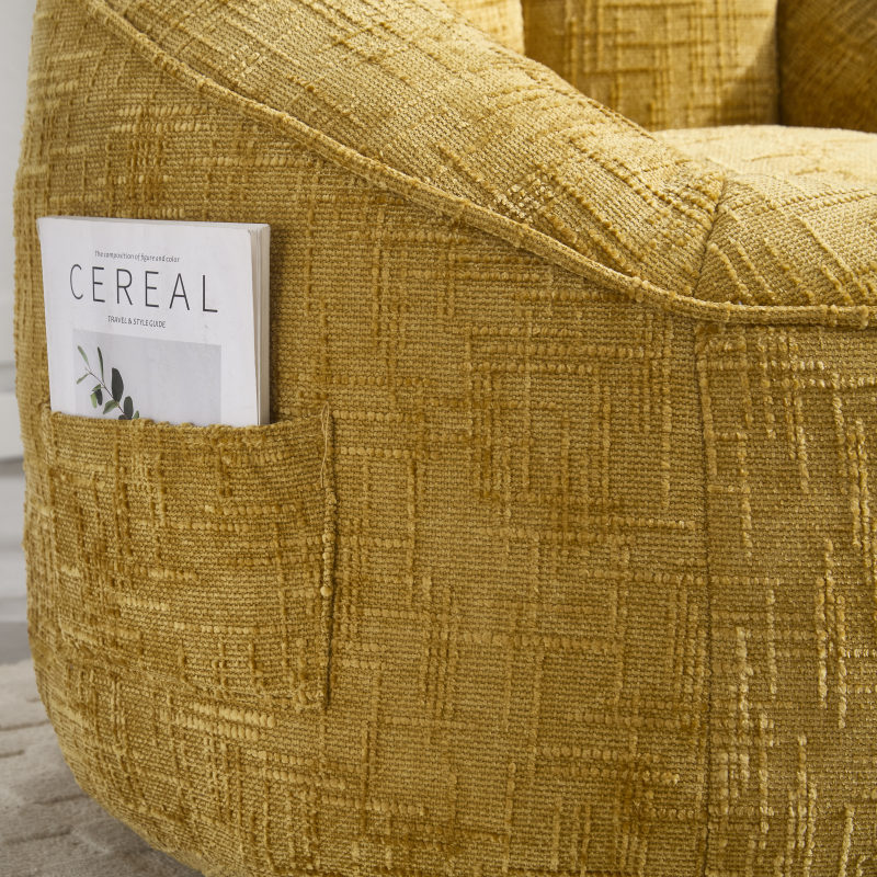 Sitzsack Sofa Stuhl für Erwachsene mit Fußstütze, Gelb