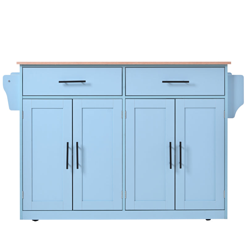 Servierwagen mit klappbarer Tischplatte, 120x46(70)x91 cm, Blau, mit Rollen und austauschbaren Holzbeinen, ideal für Küche und Esszimmer