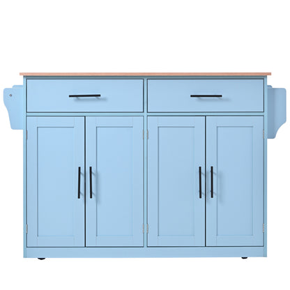 Servierwagen mit klappbarer Tischplatte, 120x46(70)x91 cm, Blau, mit Rollen und austauschbaren Holzbeinen, ideal für Küche und Esszimmer