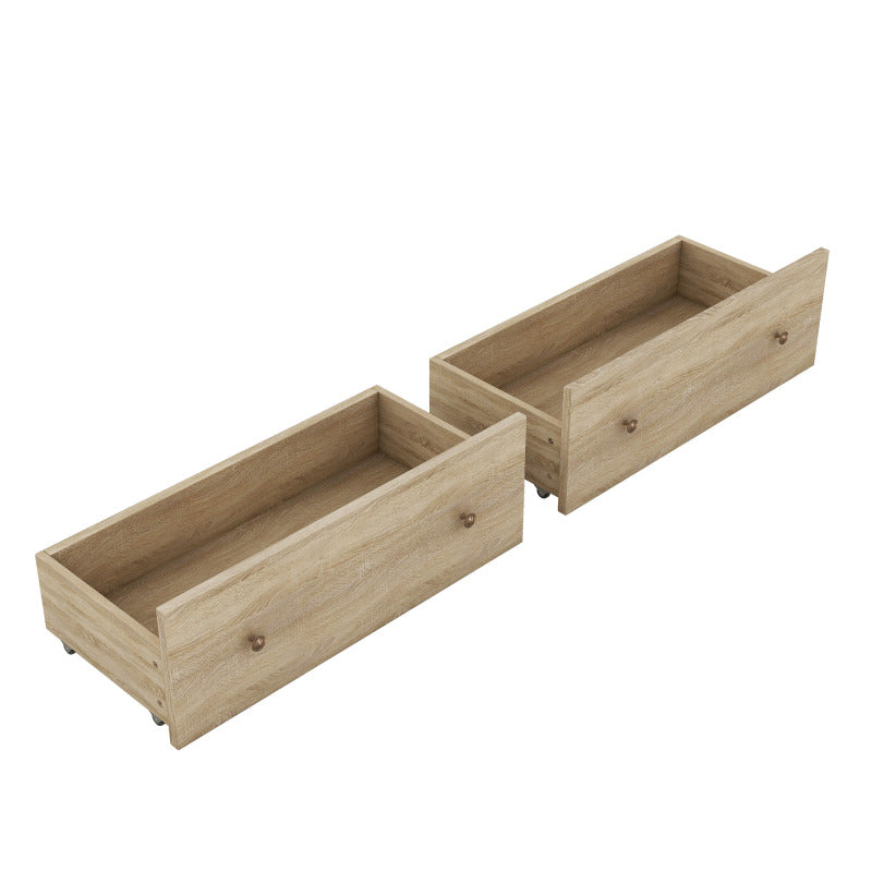 160*200 cm Doppelbett, Kingsize-Plattformbett mit zwei Schubladen am Fußende des Bettes, Kopfteil mit Stauraum, Natur