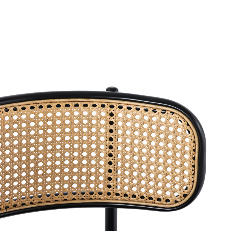 Samt-Esszimmerstuhl,2er set, Rattan-Freizeitstuhl, Schwarz