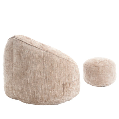Sitzsack Sofa Stuhl für Erwachsene mit Fußstütze, Khaki