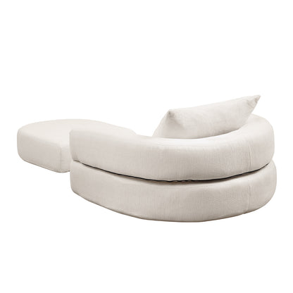 Modulares Sofa-Set Frottee (Terry Cloth), Sektionssofa Minimalistisch, Wohnzimmer Couchgarnitur, Umkehrbar, Beige