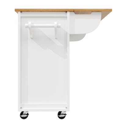 Kücheninsel Buffetschrank 120x73x92cm Küchenwagen mit klappbarer Arbeitsplatte Gewürzregal Weinregal und verstellbaren Ablagen Weiß
