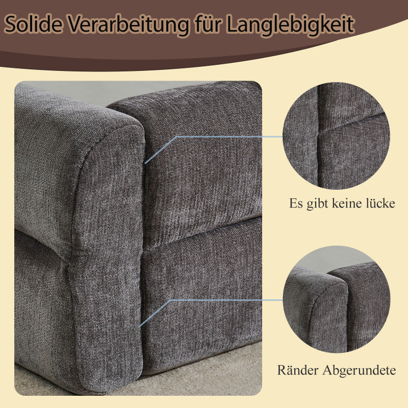 Einzelbett 90x200 cm, hautfreundlicher Chenille Stoff, komfortables Rückenlehne, auch als Kinderbett geeignet, Dark Gray (ohne Matratze)