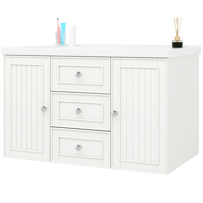 Badezimmerschrank mit Waschbecken,weiß
