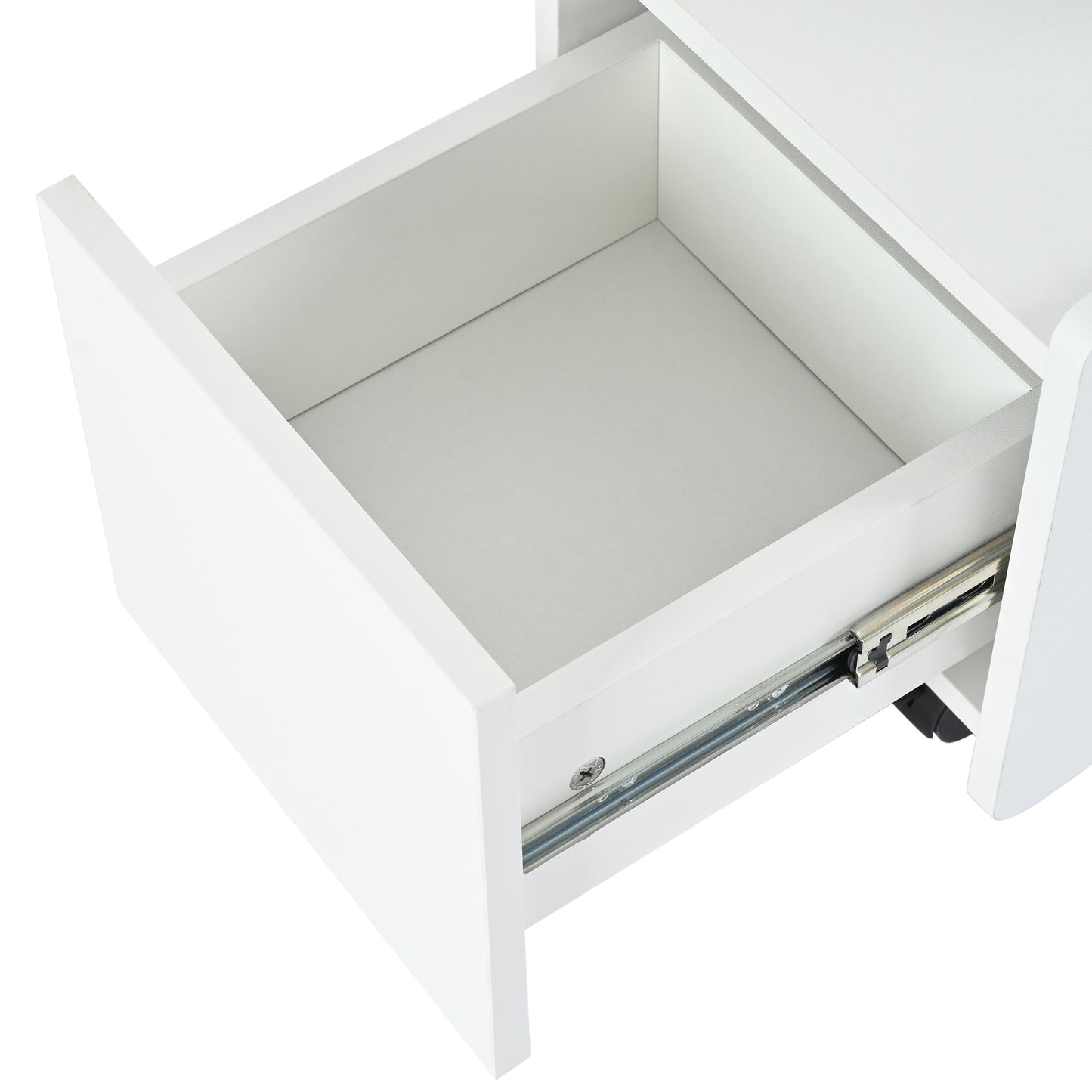 Beistellschrank mit Rollen, vielseitiger Aufbewahrungswagen für Wohnzimmer, Esszimmer und Schlafzimmer, Weißer