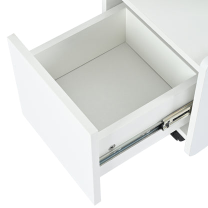 Beistellschrank mit Rollen, vielseitiger Aufbewahrungswagen für Wohnzimmer, Esszimmer und Schlafzimmer, Weißer