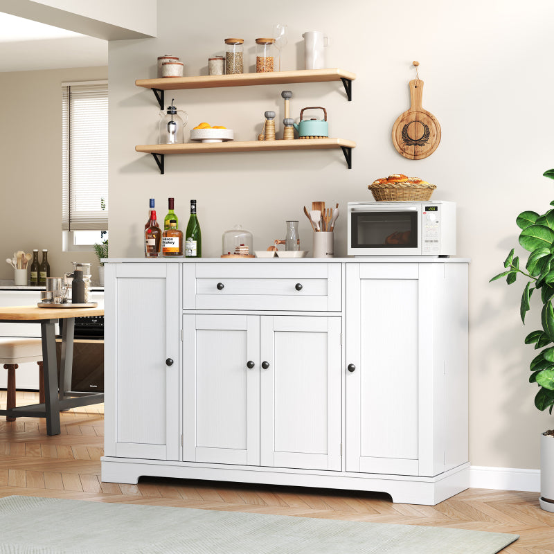 Multifunktionales Küchenbuffet – 138 cm Sideboard mit Schublade, Regaltüren & verstellbaren Einlegeböden – Modernes Design mit Kippschutz, ideal für Küche, Wohnzimmer & Schlafzimmer