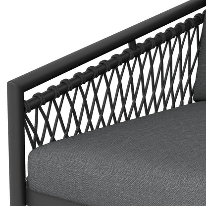 Garten Lounge Set, Seil Gartenmöbel Set, Modernes Outdoor Sofa Set Handgewebtes Seil, Inklusive Aller Sitz- Und Rückenkissen, Balkonset, Garten Und Terrasse, Grau