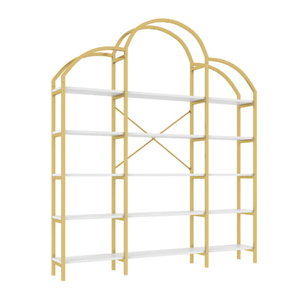 Regal im schlichten Stil, fünf Schichten Stauraum, einzigartige Wolkenform, einfach zu montieren und zu reinigen, Gold + Weiß
