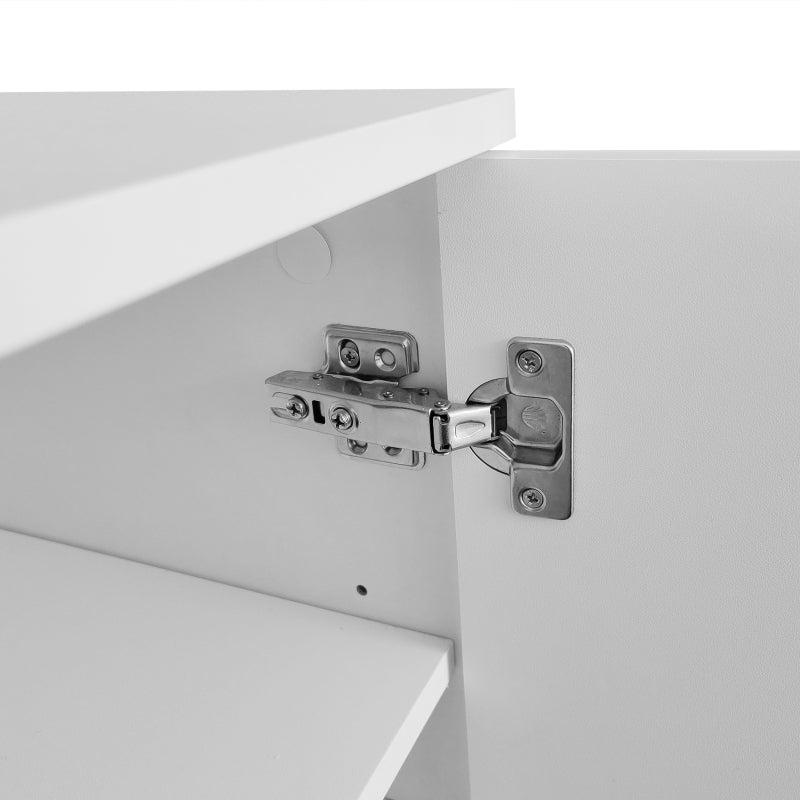 Moderner weiß TV-Schrank – 175 x 38 x 56 cm, verstellbare Einlegeplatten, Leichte Lowboard-TV-Möbel im Luxusstil