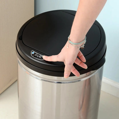 Automatik Sensor Mülleimer Abfalleimer IR Sensor, Rund, 30L, Optionaler Inneneimer, Edelstahl