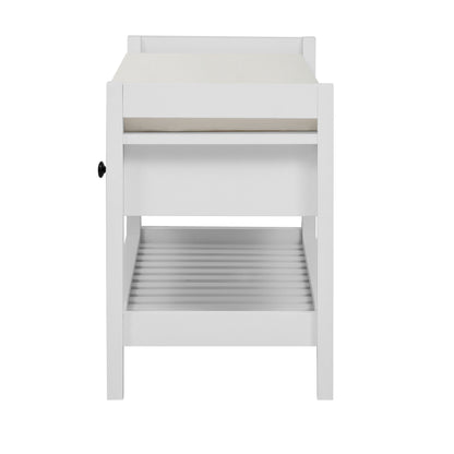 Moderne Schuhbank mit Sitzfläche und Stauraum, Soft Kissen-Oberfläche, Schuhregal für Eingangsbereich, Weiß