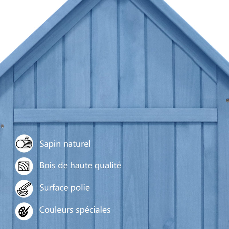 Gerätehaus Gartenschrank Geräteschuppen Geräteschrank, BxT: 118x54 cm, 118 x 54 x 173 cm (BxTxH), wetterfest, Holz, Blau, PVC-Dach (Set, 1 St., 1 x Geräteschrank)