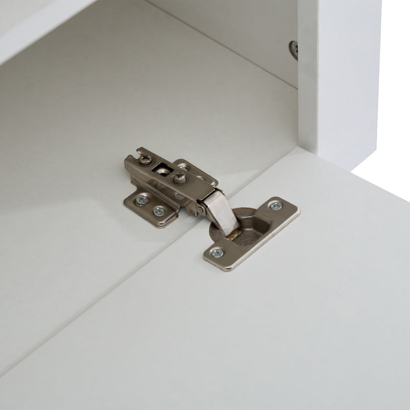 Weißer Hochglanz-TV-Schrank mit LED-Beleuchtung und Stauraum, weißes niedriges Paneel, bietet Platz für 80-Zoll-Fernseher, TV-Unterschrank mit herunterklappbarer Schranktür, 190 x 24 x 40 cm