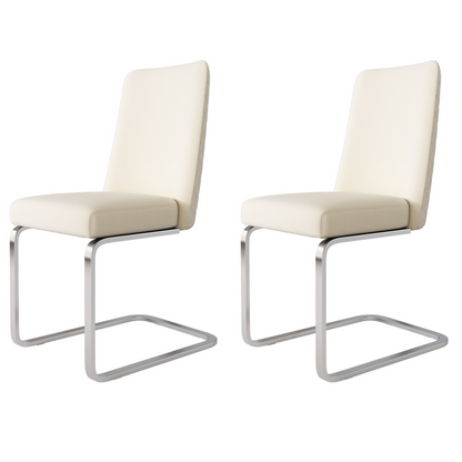 Samt-Esszimmerstuhl, 2er-Set, luxuriös, Wohnzimmer, Schlafzimmer, Lounge-Sessel, Diamant-Rücken-Design, mit silbernen Metall-Stützbeinen, Beige[OLD SKU:WF317941AAB]