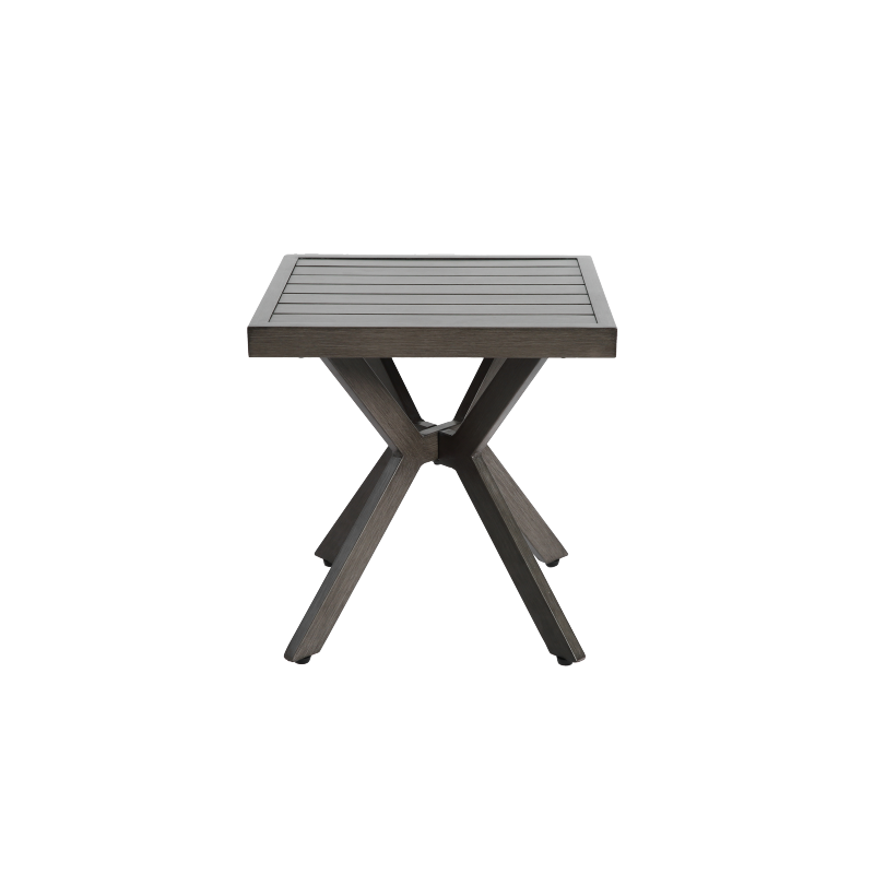 Outdoor Aluminum Square Side Table End Table for Patio, Backyard, Pool, Indoor Companion, Easy Maintenance and Weather Resistant, Dark Grey
