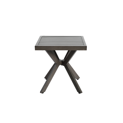 Outdoor Aluminum Square Side Table End Table for Patio, Backyard, Pool, Indoor Companion, Easy Maintenance and Weather Resistant, Dark Grey